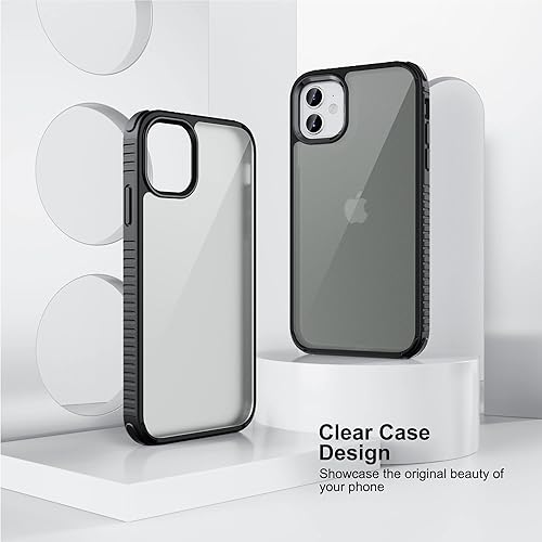 Miniatura 2 de ULAK Funda compatible con iPhone 11 mate con borde negro híbrida a prueba de golpes, funda protectora delgada de TPU antiarañazos para iPhone 11 de