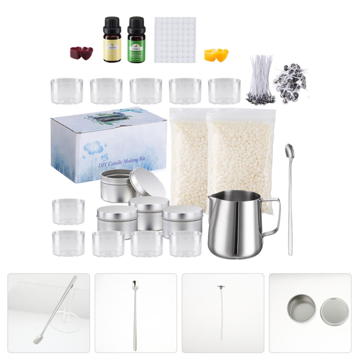 Sosoport Kit per Realizzare Candele Diy, Set Accessori Artigianali Semplici