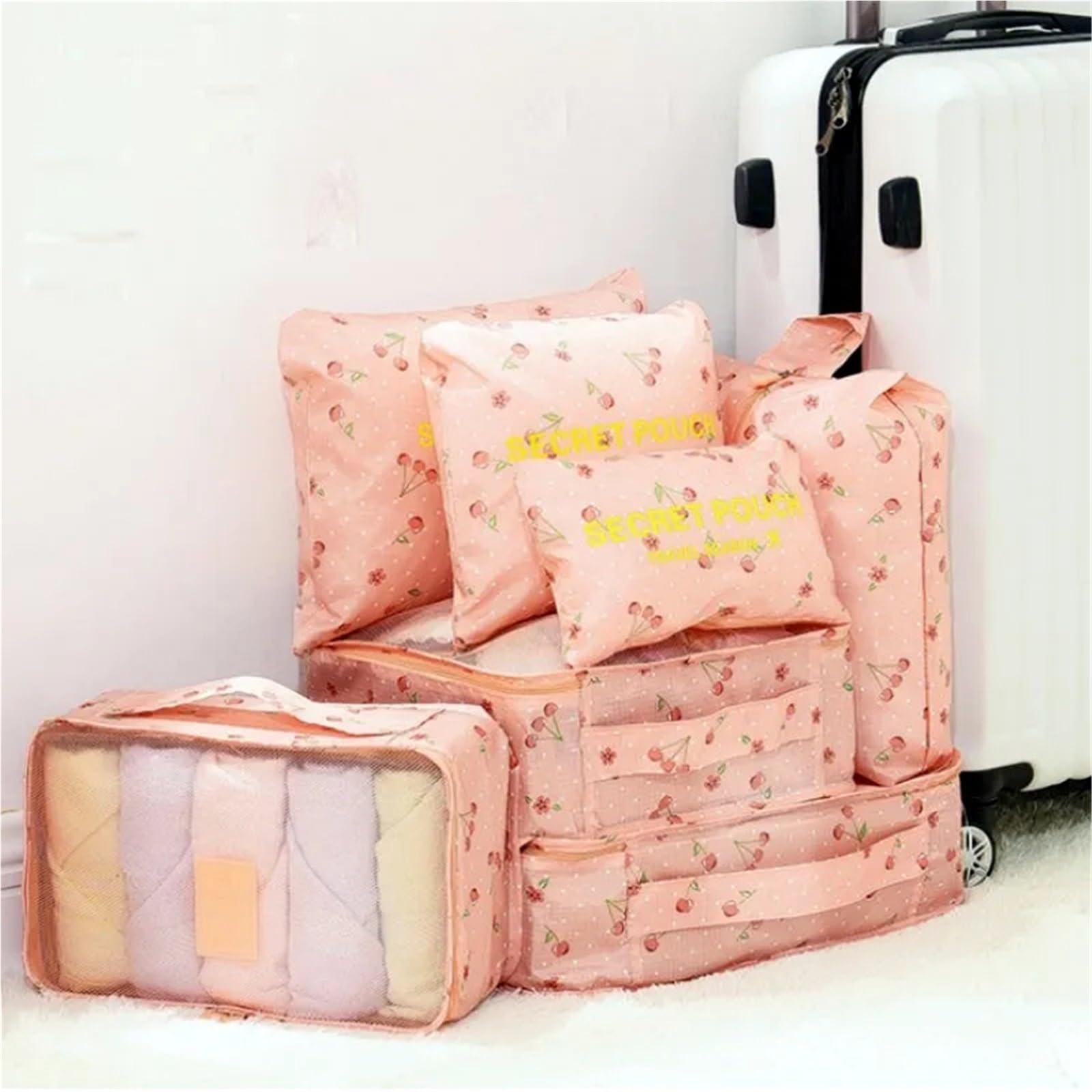 6 pezzi di cubi da viaggio for organizzare valigie, organizer for vestiti, organizer da viaggio, pieghevole, a compressione, for riporre i bagagli. Per Risparmiare Spazio Nella Valigia
