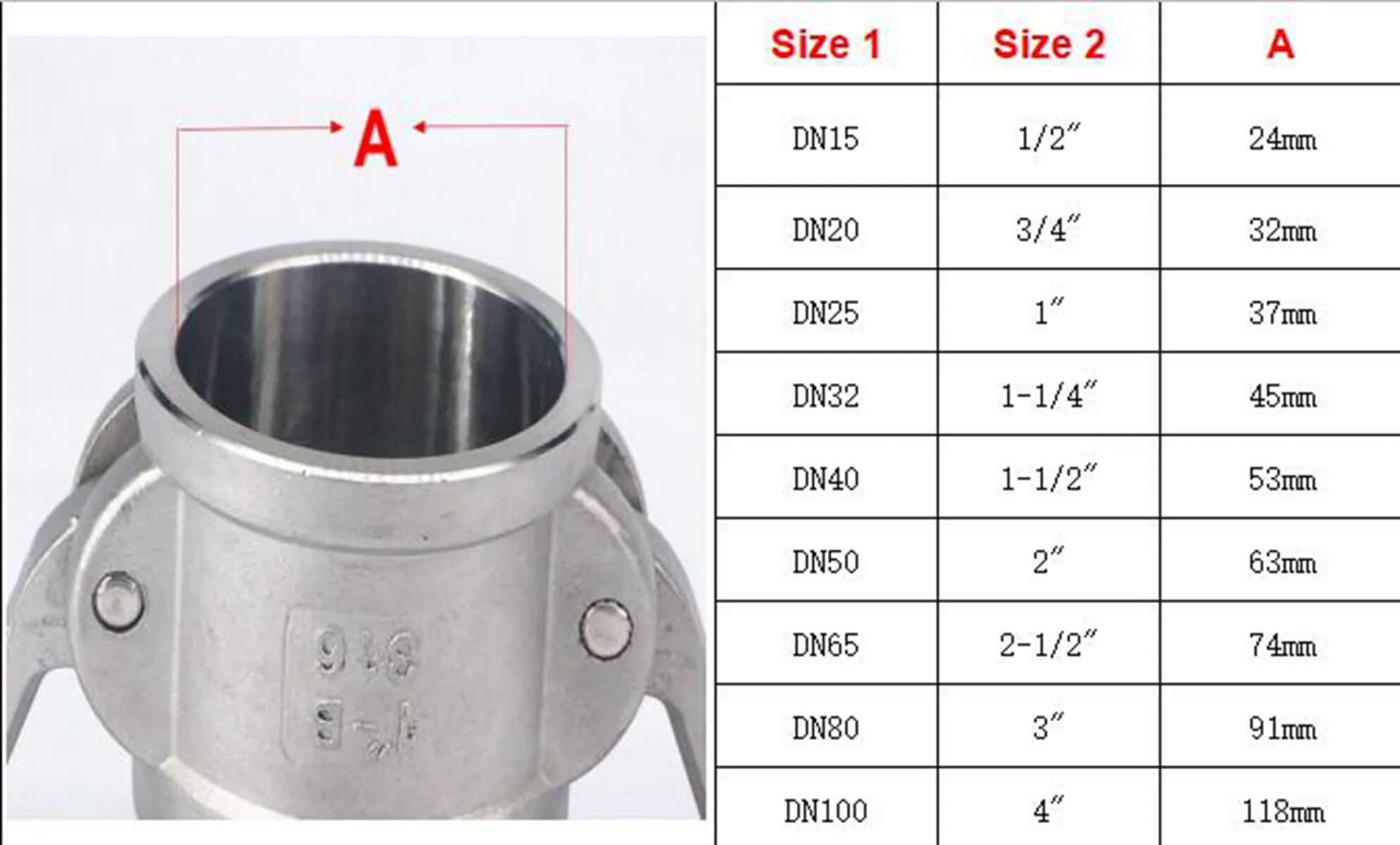 Tool Part For 1/2 3 BSP Male 304 Stainless Steel Type B Socket Camlock Contor Groove Coupler - (Thread Specification: 1/2