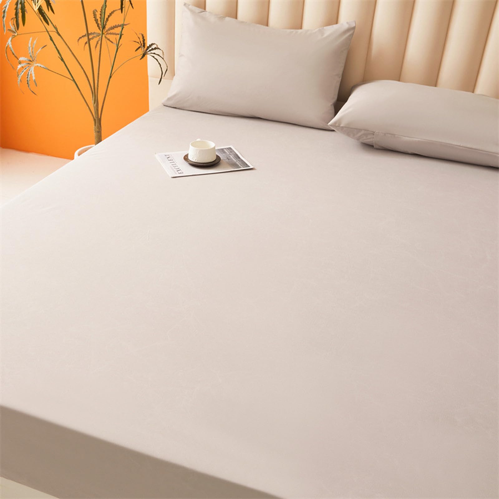 Protector de colchón impermeable de 138 x 190 cm, color azul, transpirable, impermeable, protección contra la humedad, sábana bajera ajustable para colchón de 25 a 30 cm