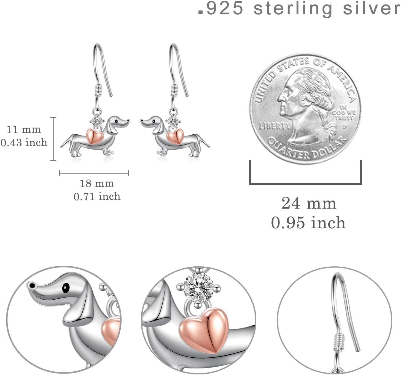 Dachshund/Schnauzer/Corgi/Basset Hound Earrings 925 Sterling Silver Dog Earrings Cute Animal Puppy Dog Jewelry Gifts for Women - Image 4