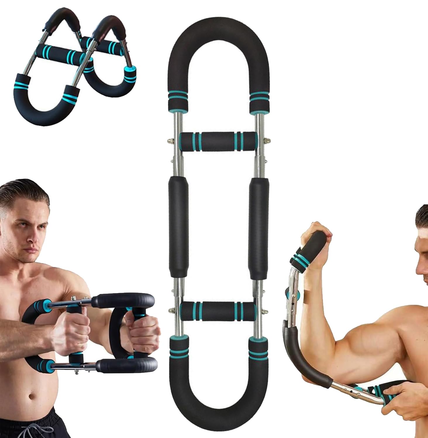 Twister Arm Trainer,Adjustable 40-100lb Resistance Chest Workout Equipment for Home Gym,Portable Power Twister Bar,Muscular Strength Enhancer,Fitness Equipment for Shape The Perfect Body (Blue)
