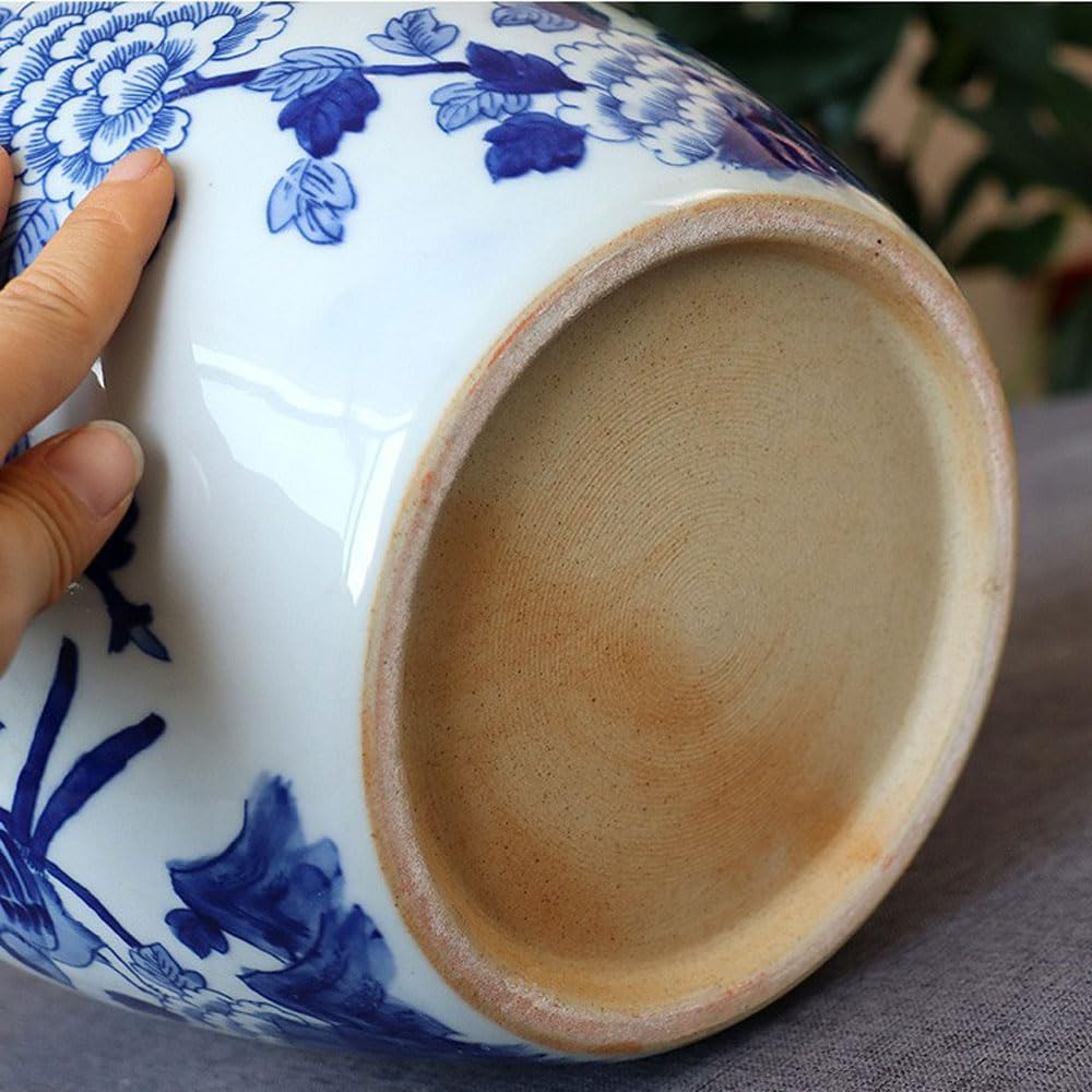 Niebieska i biała porcelanowa doniczka z obuuszną doniczką urną doniczka ceramiczna niebieska i biała doniczka na kwiaty astetyczna dekoracja pokoju niebieska i biała porcelanowa dekoracja