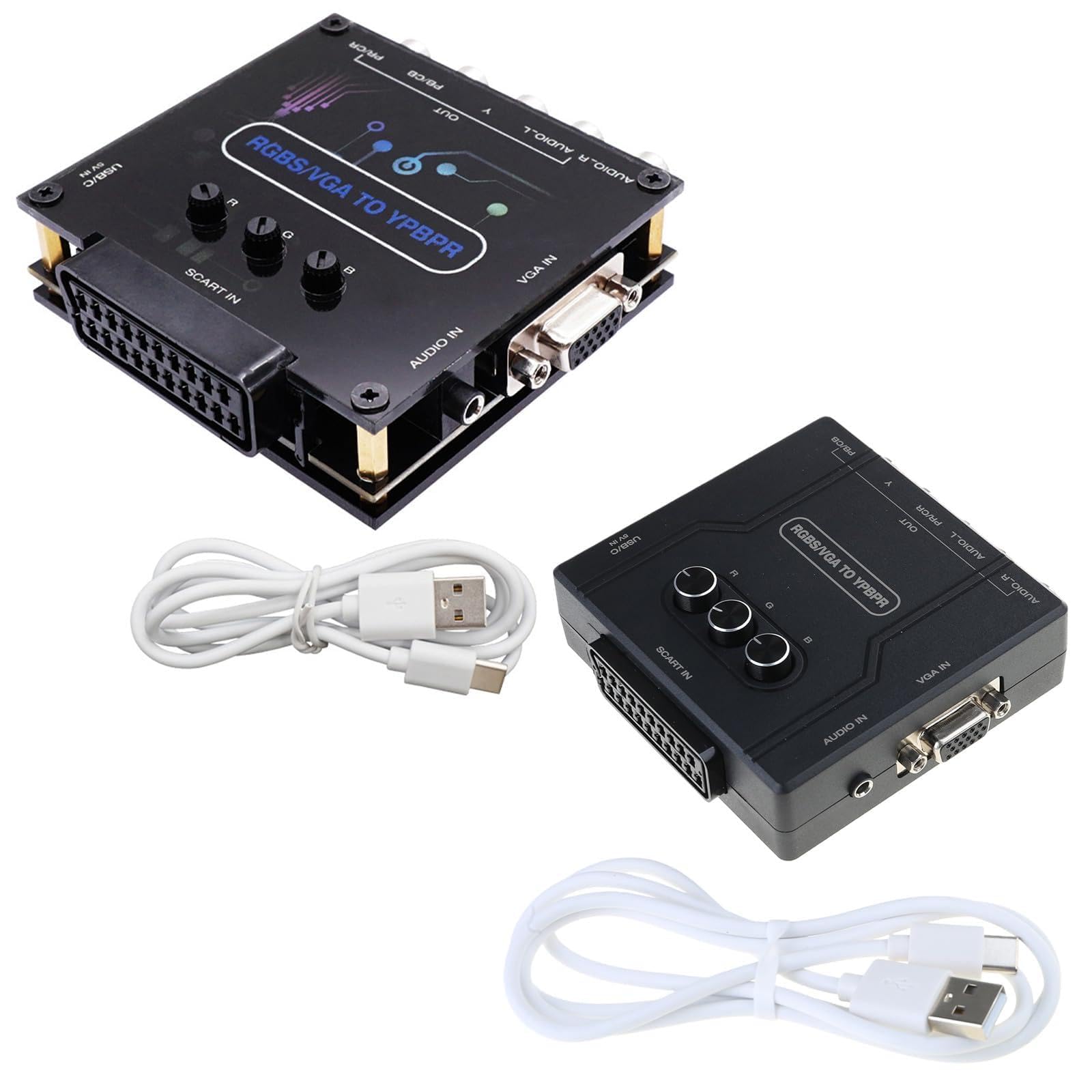 RGBS VGA SCART a YPBPR Component Converter SCART VGA Composite Port para MD / para consolas de juegos retro, diferencias de color