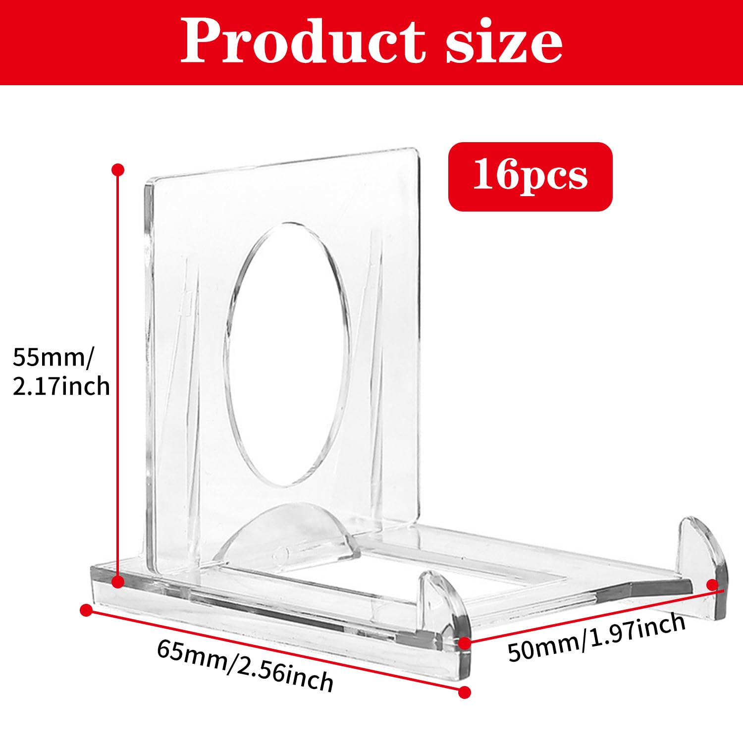 ZOFUN 50 Stück Acryl Ständer 6,5x5x5,5cm - Transparente Tellerständer Für Dekoration & Display