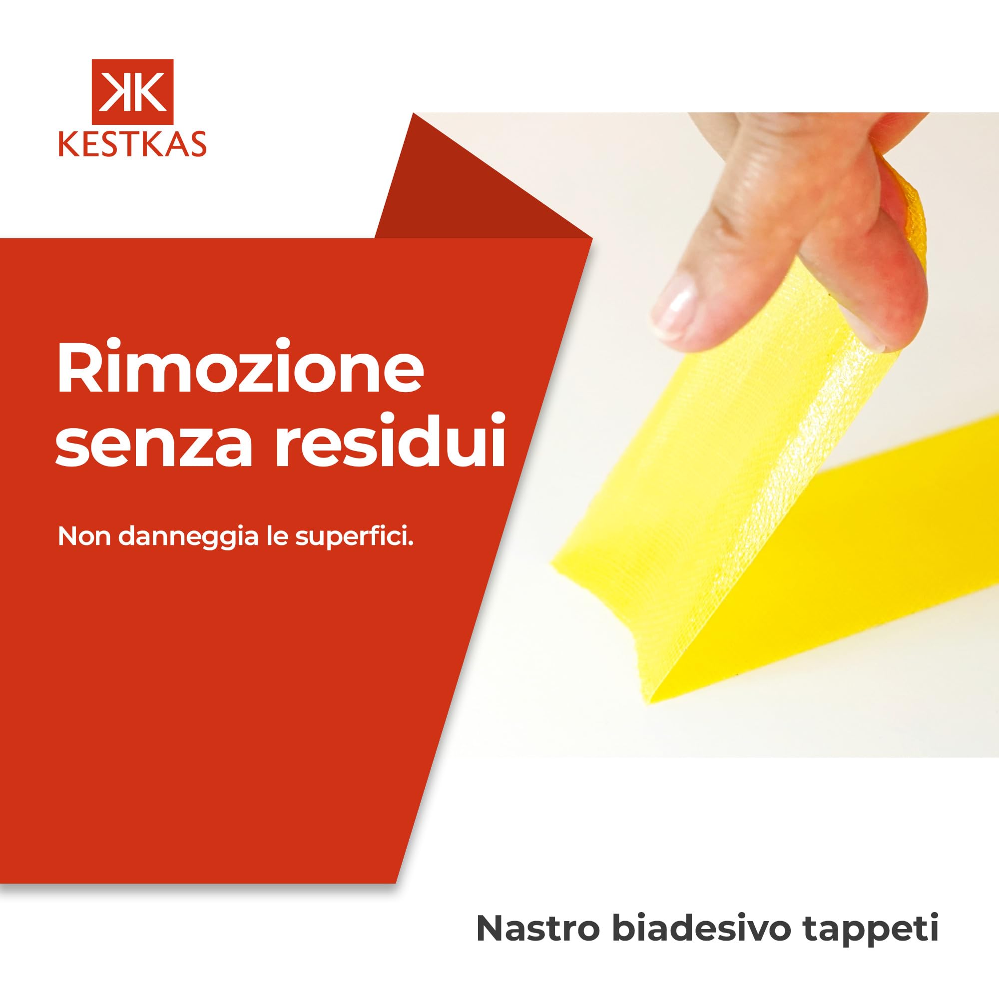 Nastro Biadesivo Extra forte Originale per Tappeti, erba sintetica 48mmFissaggio Garantito su qualsiasi superficie - per fissare quasi tutto nella vostra casa - moquette (1, Giallo)