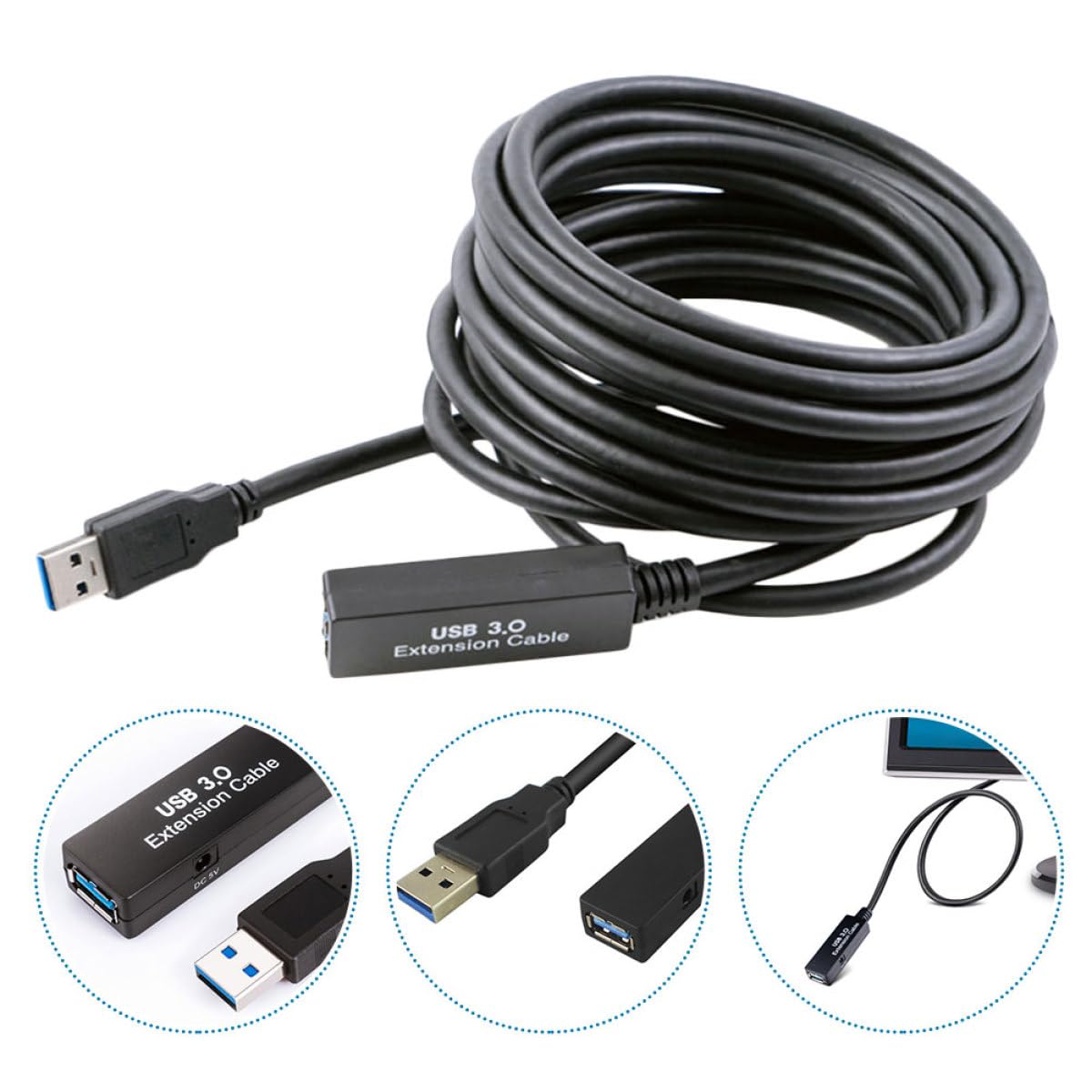 Verlängerungskabel Stabiles Usb-datenkabel mit Trilaminarem Schutz Kompatibel für Maus Tastatur Langlebiges Kunststoff-kupfer-material Zuverlässige Signalübertragung