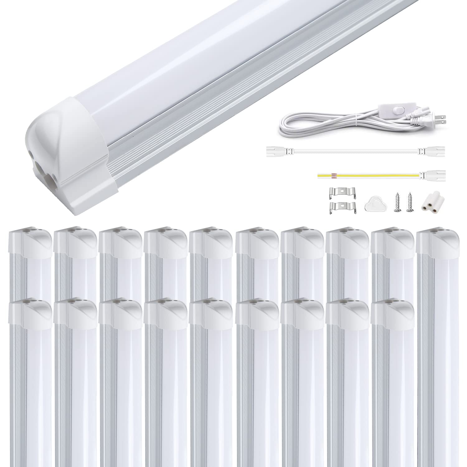 ●器具一体式led蛍光灯 20Ｗ形 直管 9.5Ｗ省エネ T5直感型 昼光色 Amazon | 器具一体式led蛍光灯 20W形 直管 9.5W省エネ T8直感型