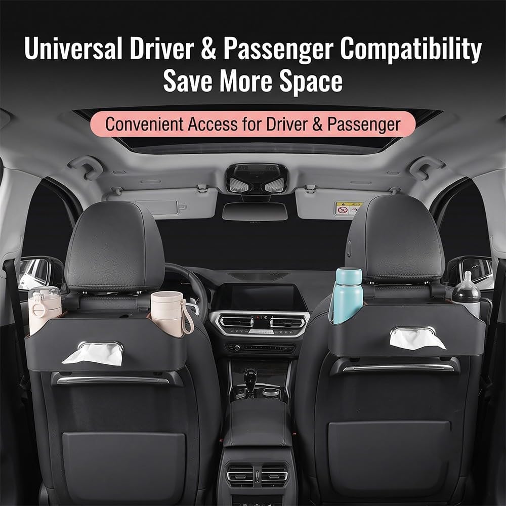 Car Backseat Organizer for MINI Convertible 2025 2026, Cup Holder Tissue Box