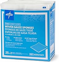 Vista 3 de Medline Esponjas de gasa tejidas, estériles, de 12 capas, 4 x 4 pulgadas, caja de 50