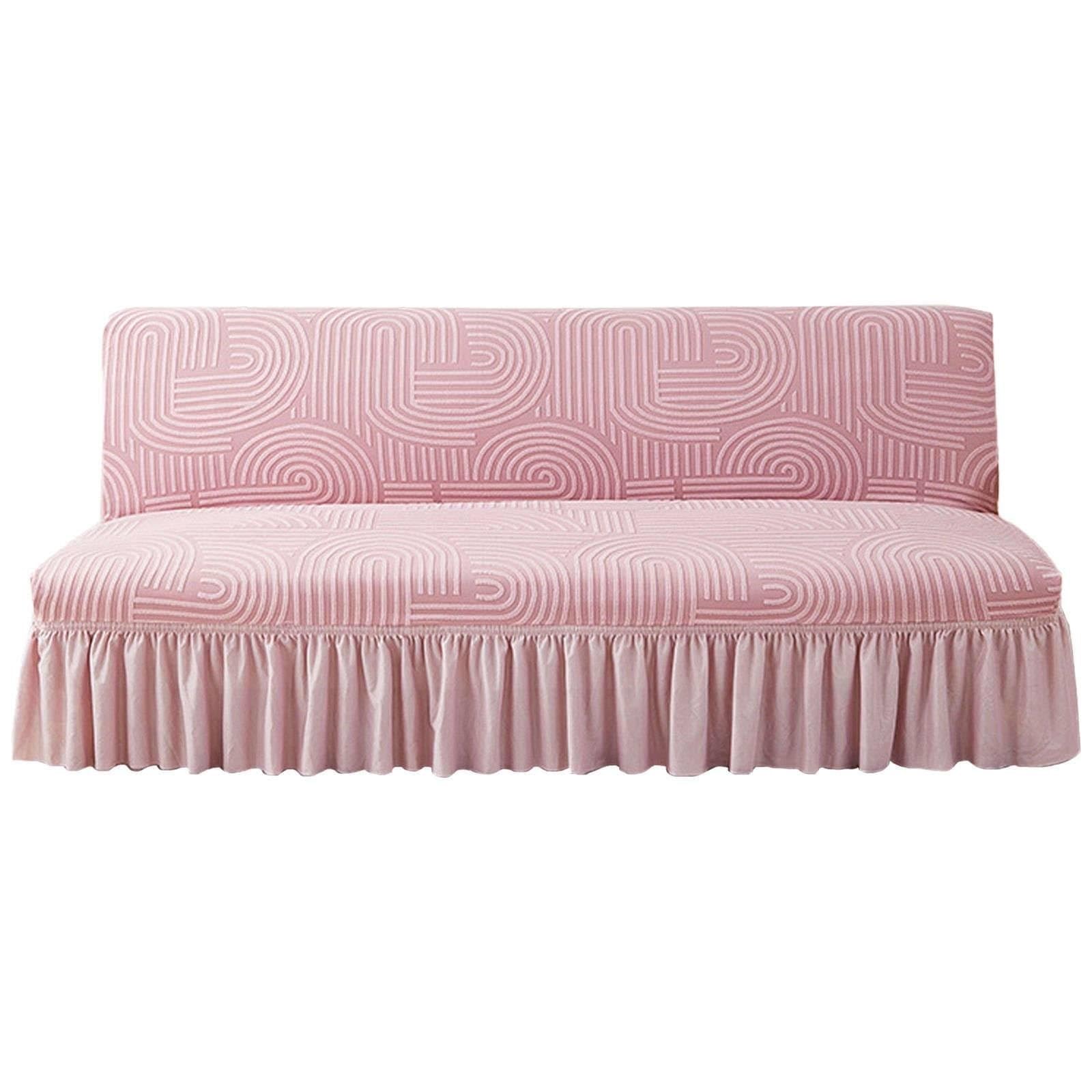Housse de canapé futon en jacquard rose pour sublimer votre salon