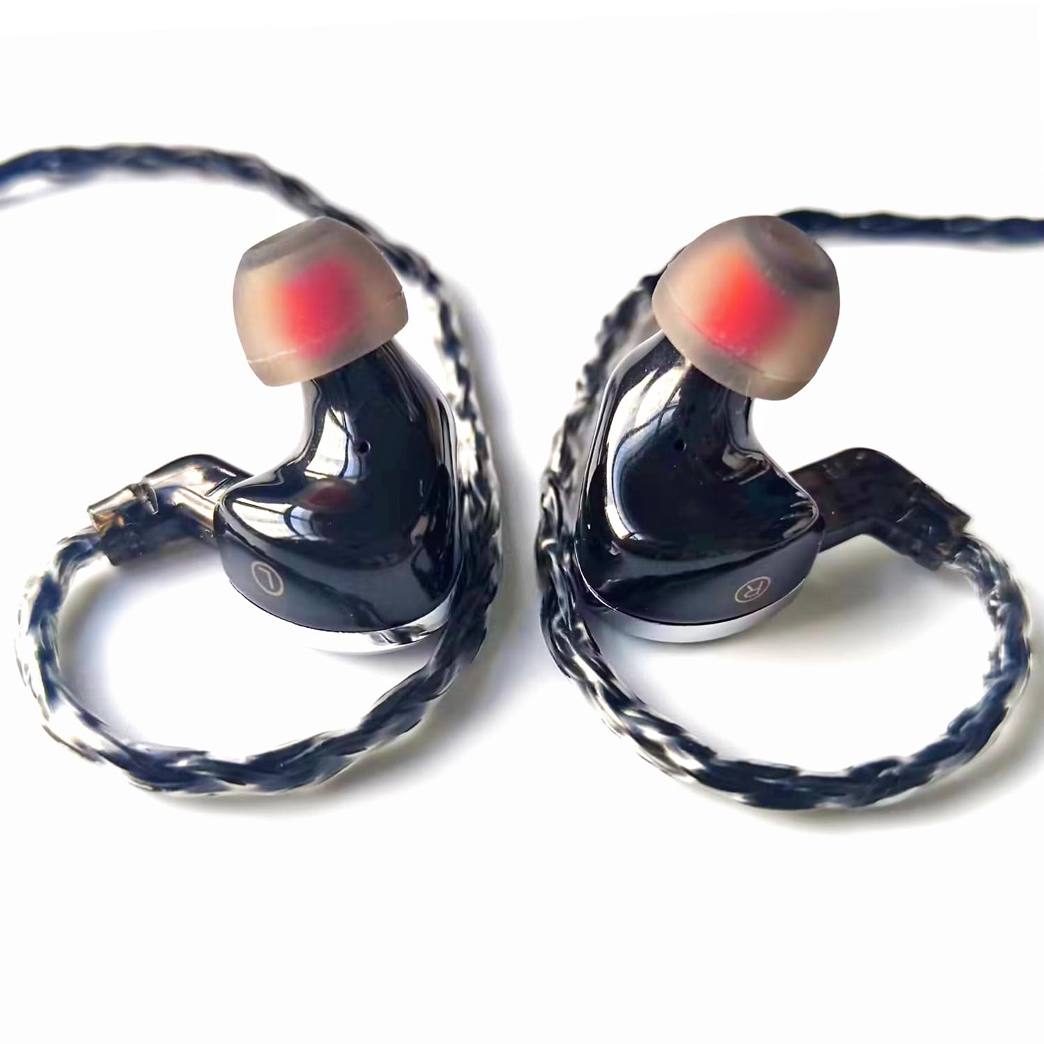 Auriculares intraurales con cable chapado en plata de 16 núcleos, controlador de doble cámara con cable, auriculares híbridos IEM HiFi para músicos Singer Studio, cable desmontable para