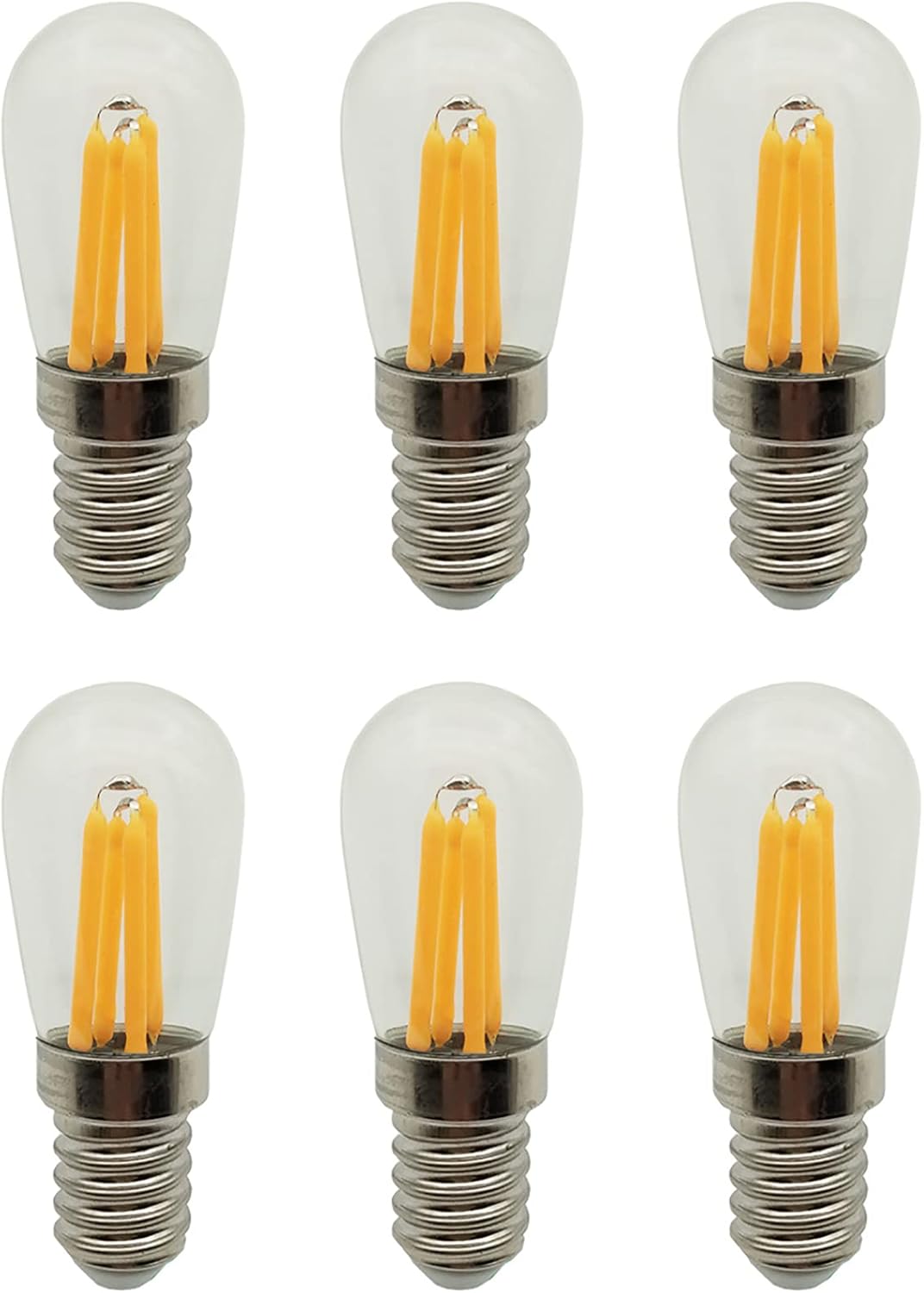 E12 LED Candelabra Light Bulbs 3W Navigation Lights T6 Clear Candelabra Base 2700K Warm White, Pack of 6