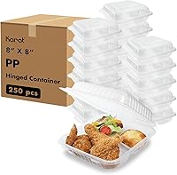 Vista 11 de Contenedores de Comida para Llevar Karat Clamshell [6"x6" - 300 unidades] Duraderos, Aptos para Microondas, Apilables, Resistentes a Roturas, Cajas