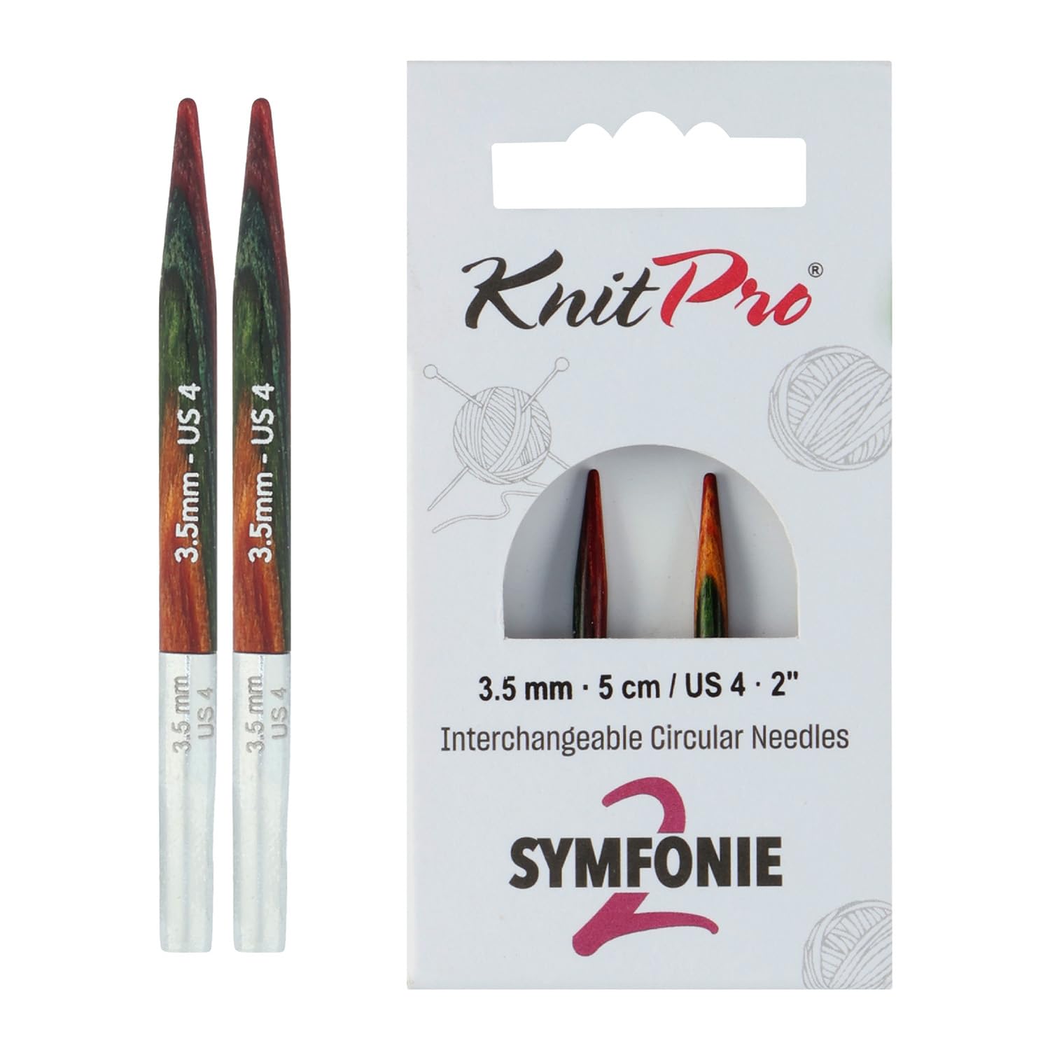KnitPro Symfonie 2 Mini Interchangeable Needles 2" (5cm) | 3.5mm โ image 1