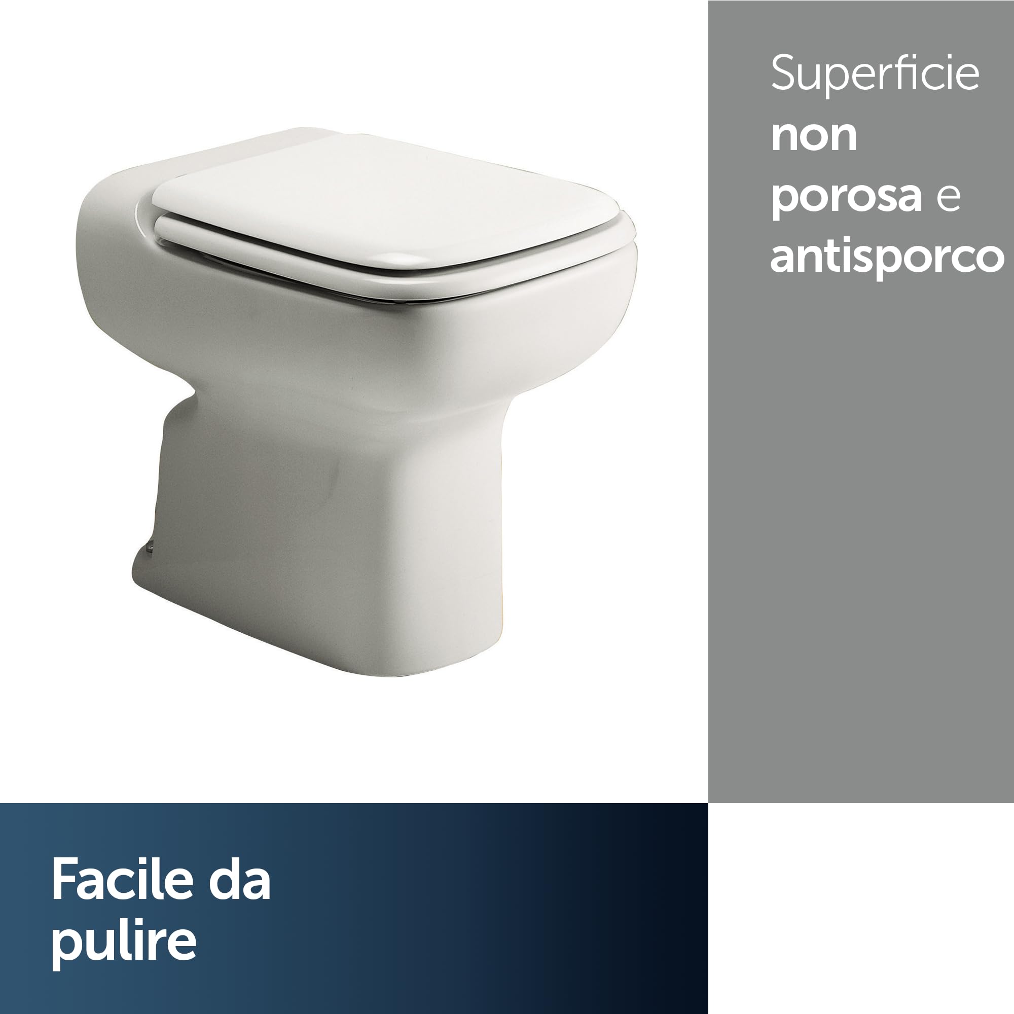 Ideal Standard Conca Sedile WC, forma angolare, Sedile del water resistente, incluso set di cerniere per una facile installazione, fatto di urea robusta – Bianco (380x526 mm)