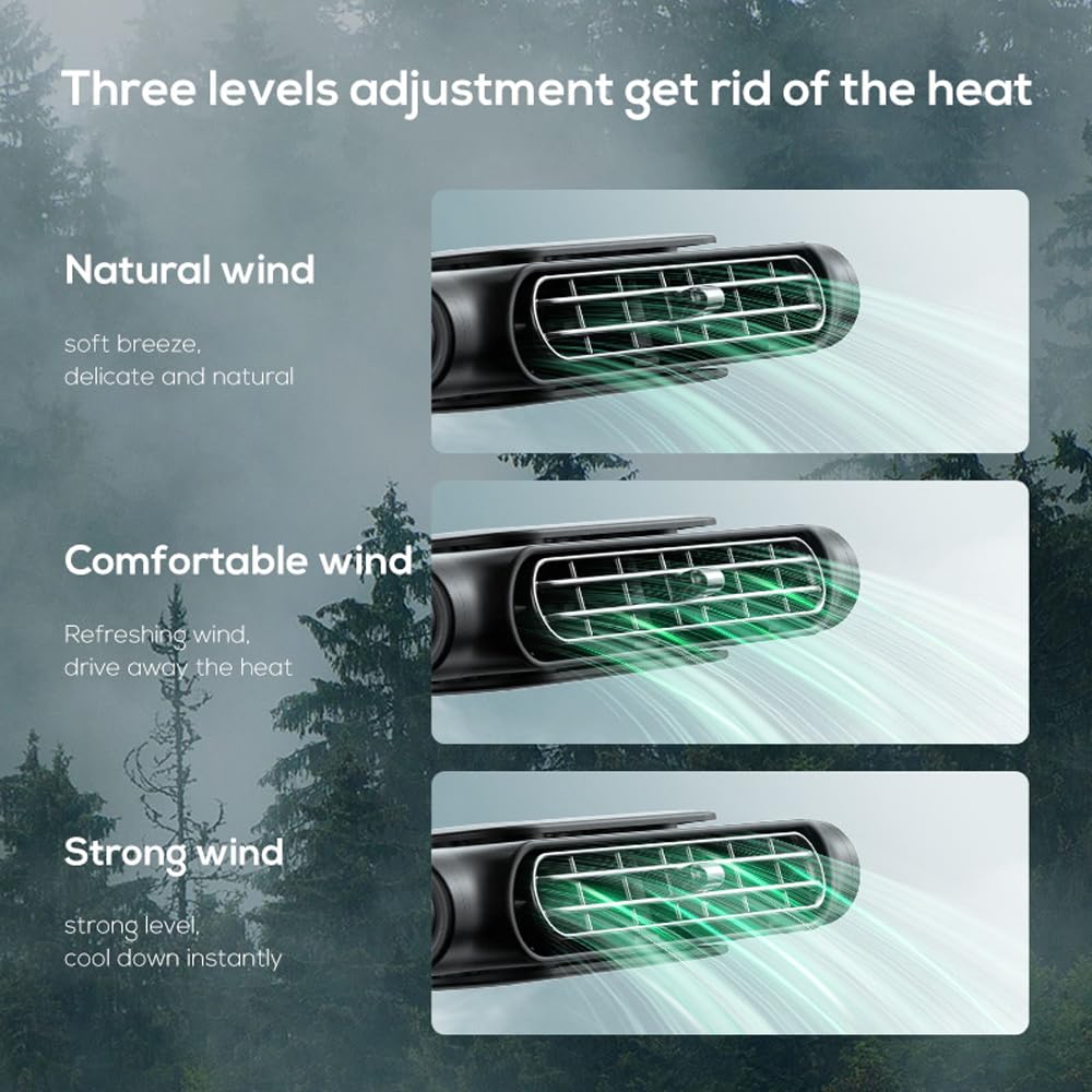 Shkalacar Ventilador de refrigeración USB para asiento de coche, 5 V, 2 A, con 3 velocidades de viento, ventilador portátil para asiento trasero de vehículo, para coche, camión, SUV (negro)