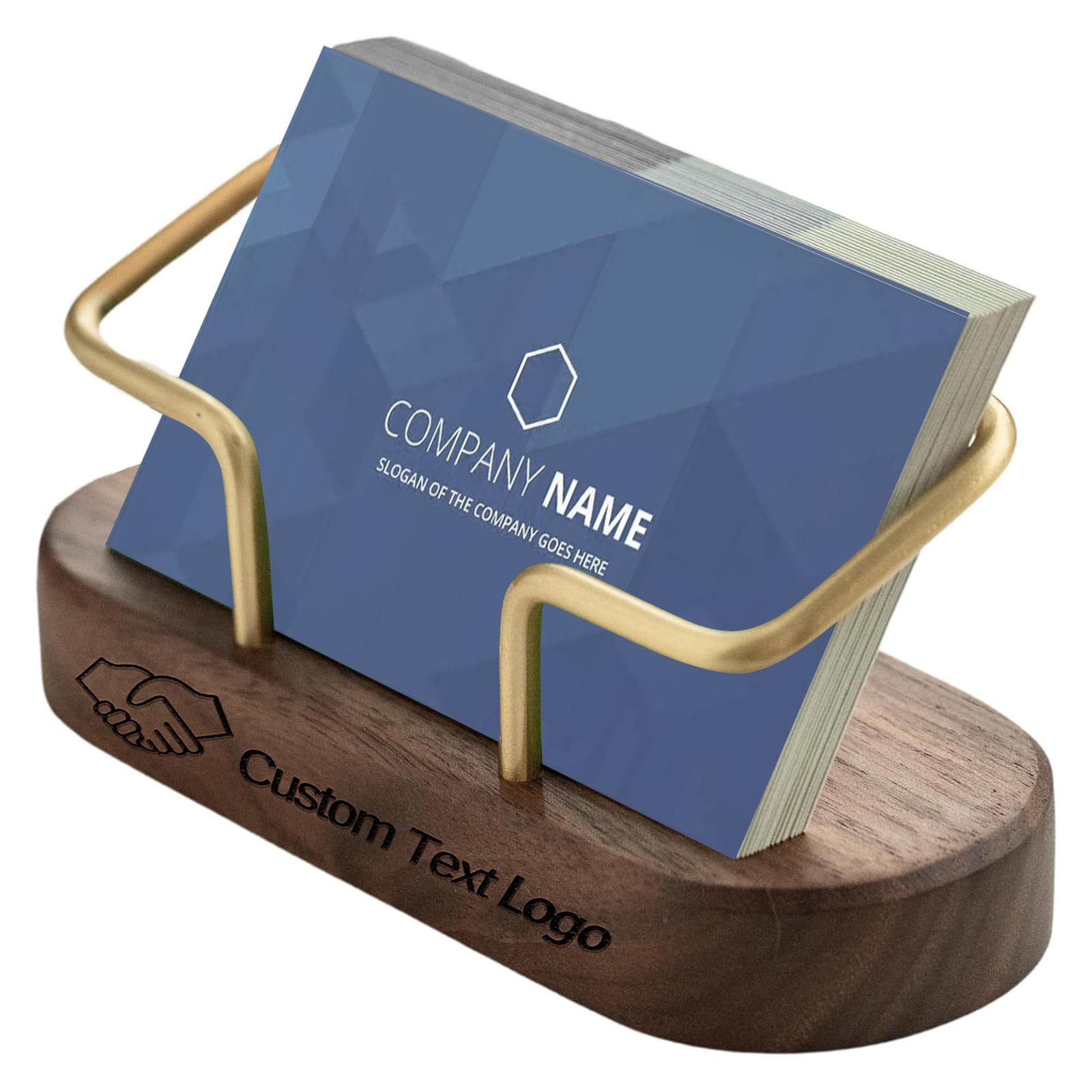 HJX Custom Business Card Holder Desk-Personalized Engraved Wooden Business Card Case Holder, Customized Name Logo Business Card Display Gifts for Men