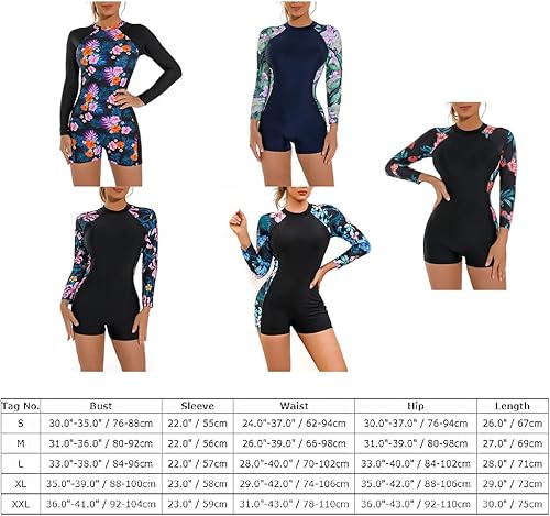 Miniatura 6 de Women Zipper Rash Guard Long Sleeves Sun Protection Surf Rashguard Boyleg One Piece Sport Swimsuit Padded Bathing Suits