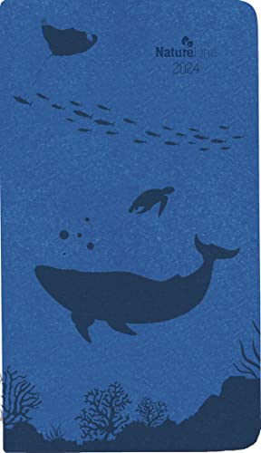 Pocket Calendar Nature Line Ocean 2024 - Pocket Calendar 9 x 15.6 cm - 1 Week 2 Pages - 128 Pages - Environmental Calendar - with Hard Cover - Alpha Edition