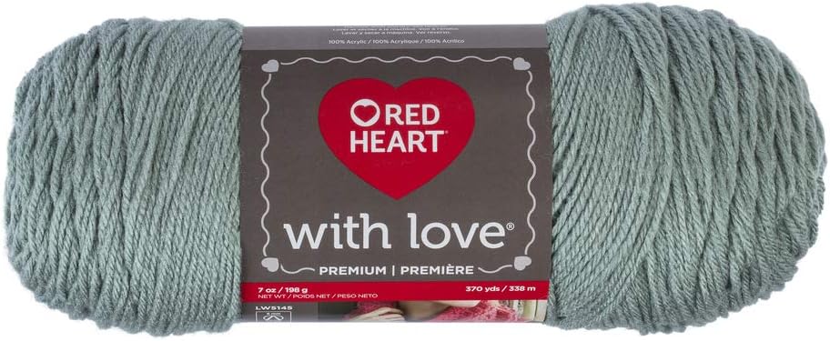 Red Heart With Love yarn, Solid-Sage