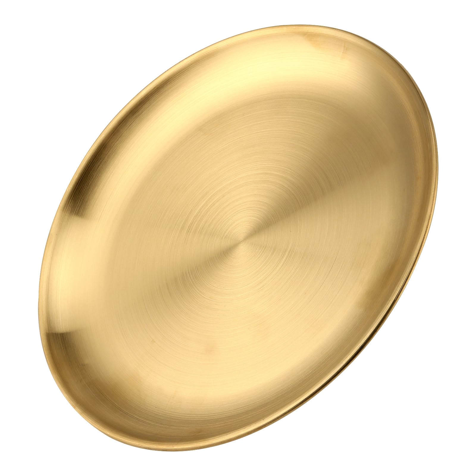 HEIYUET 2 stuks gouden rond dienblad, 20 cm roestvrij stalen