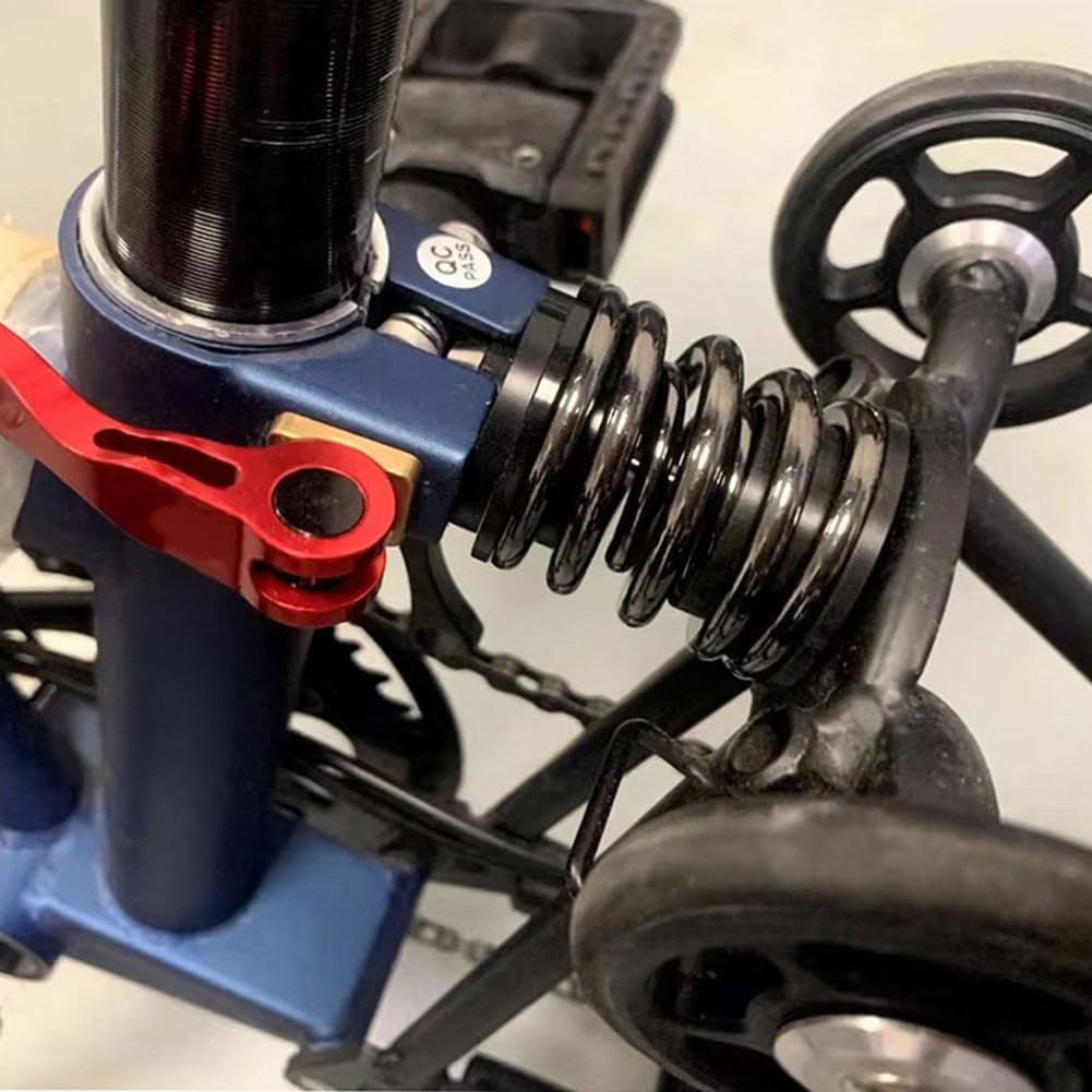 SPORTARC Klappbarer Fahrrad-Stoßdämpfer-Feder, Stoßdämpfer hinten, Mountainbike-Stoßdämpfer, kompatibel mit für Brompton Bike (Gold)