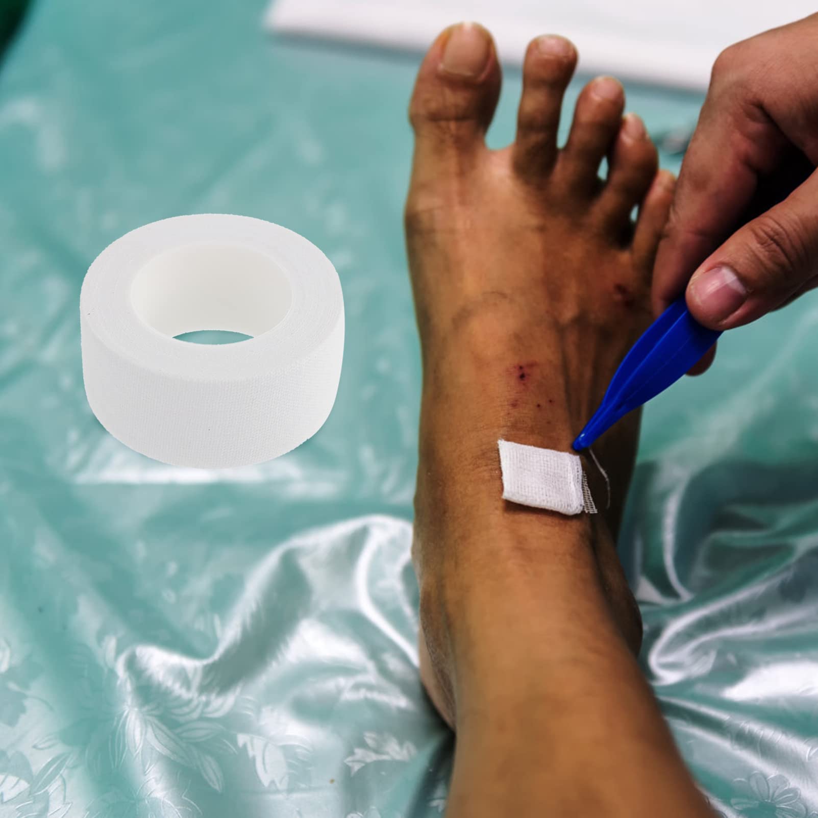 FOMIYES Cotton Dressing Tape Breathable 6 Rolls Stretchable Comfortable 2.5cm x 500cm