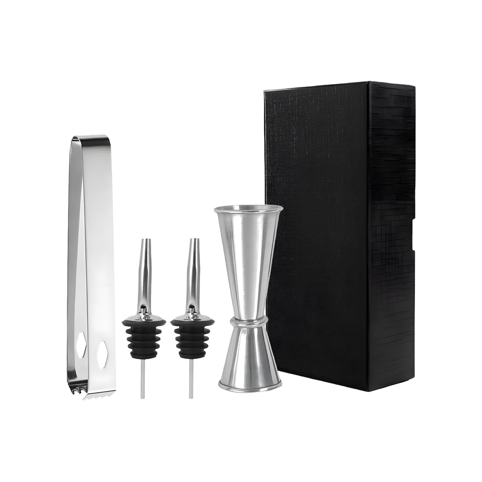 HDOYTXXM Complete Nonrust Steel Cocktails Tool Set Ice Tongs 500ml Measuring Cup and Drip Proof Spouts for Home or Professional Use Home Pubs Tool with Ice Tongs