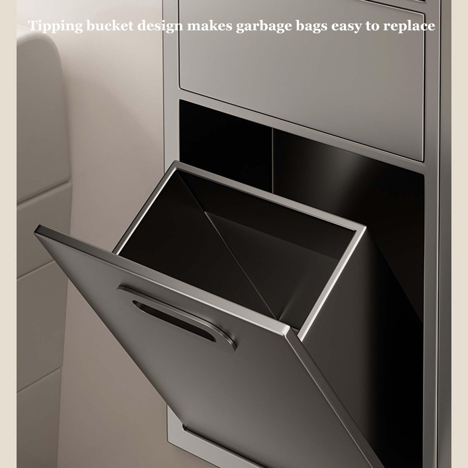 Almacenamiento de ducha esquinero impermeable – Cubo de basura montado en la pared, soporte de papel higiénico y cepillo – perfecto para baños, cocinas y hoteles – Diseño que ahorra espacio