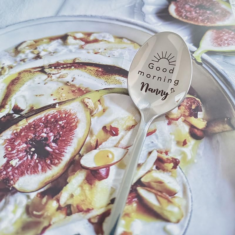 Nanny Gifts Spoons from Grandkids Grandchildren Good Morning Nanny Spoon for Nanny Tea Coffee Lovers Gifts Spoons for Nana Grandma Mothers Day Gift for Nana Grandmother
