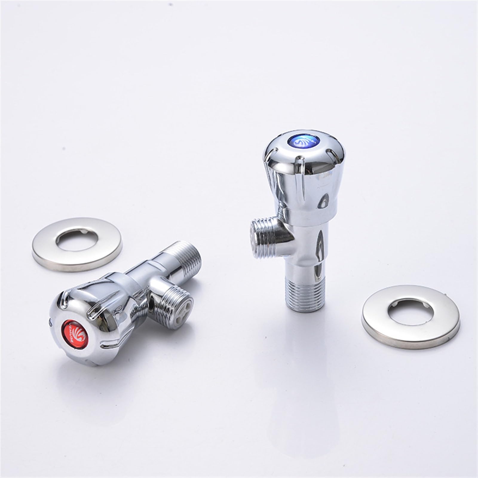 BIVOO 2PCS Eckventil Wasserregelventil Eckventil Badezimmerhahn Heiß- und Kaltwasserventil 1/2 * 1/2 Messing Silber Eckventile