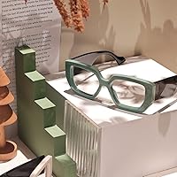 Vista 5 de LA022 - Lentes de luz azul cuadrados de gran tamaño para mujer, marco grueso grande, gafas de lectura grandes para computadora