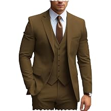 MoranX Business Men Suits Regular Fit 3 Piece Tuxedos Notch Lapel Blazer Vest Pants for Wedding Grooms