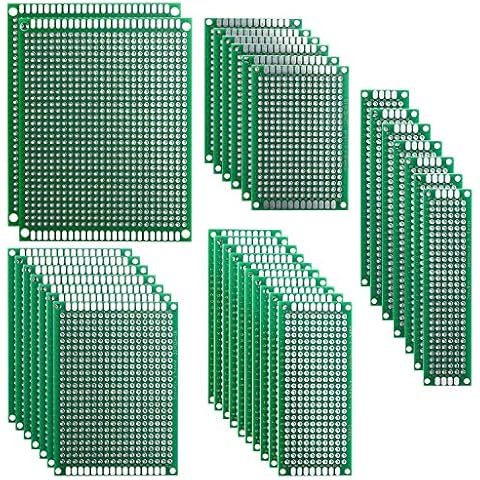 Elegoo 32er Doppelseitig PCB Board Prototype Lochrasterplatte Kit für Basteln Lötung 5 Verschiedene Größe Kompatibel mit Arduino Kits Cover