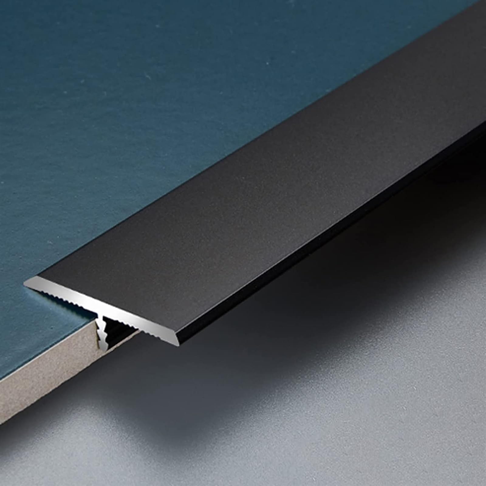 Profilo di Transizione, Striscia di Soglia, Rifinitura for bordi da pavimento a laminato in vinile, for la copertura di giunzioni tra piastrelle e legno, transizioni lisce(Black)
