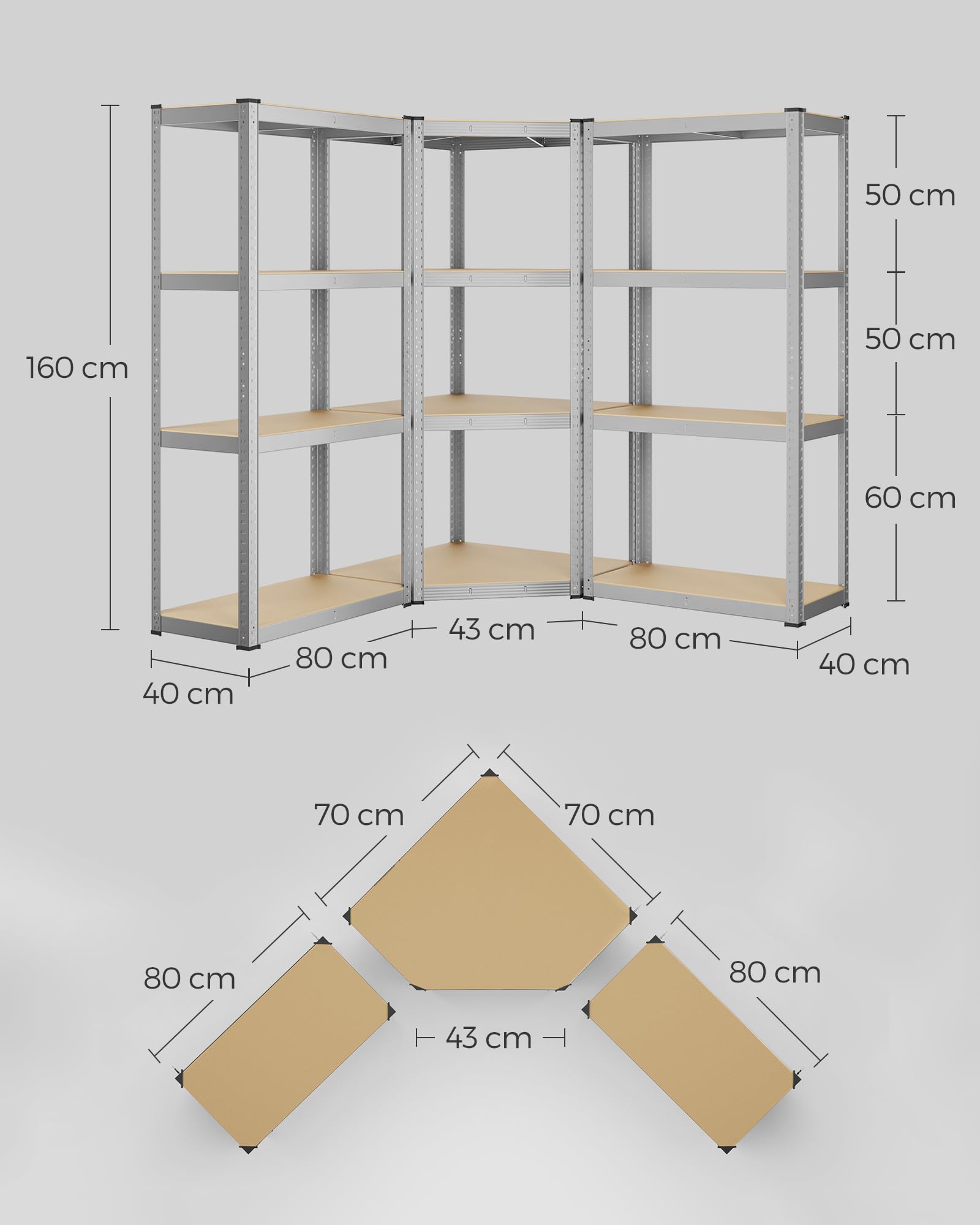 Scaffalatura Modulare Inox Con Piani Ad Incastro Cm. 160x30x200h - Foto 11