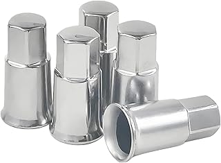 QILISEN TR413 Chrome Valve Stem Caps 5 Pack, Long Plastic Tire Air Cap, Fits All TPMS Rubber Valve Stems, Universal Valve Stem Covers for Cars and Trucks