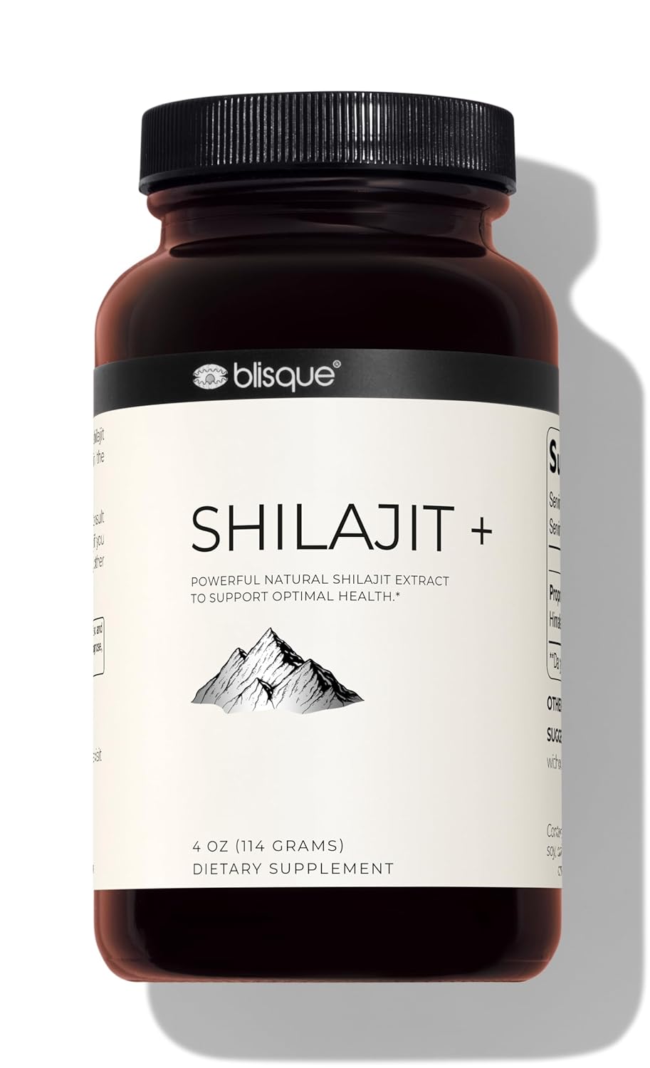 Blisque - Extrato em Pó Orgânico de Shilajit do Himalaia Puro | Autêntico e Natural | Contém Ácido Fulvico e Minerais Traço | 228 Porções | Suprimento para 7,5 Meses