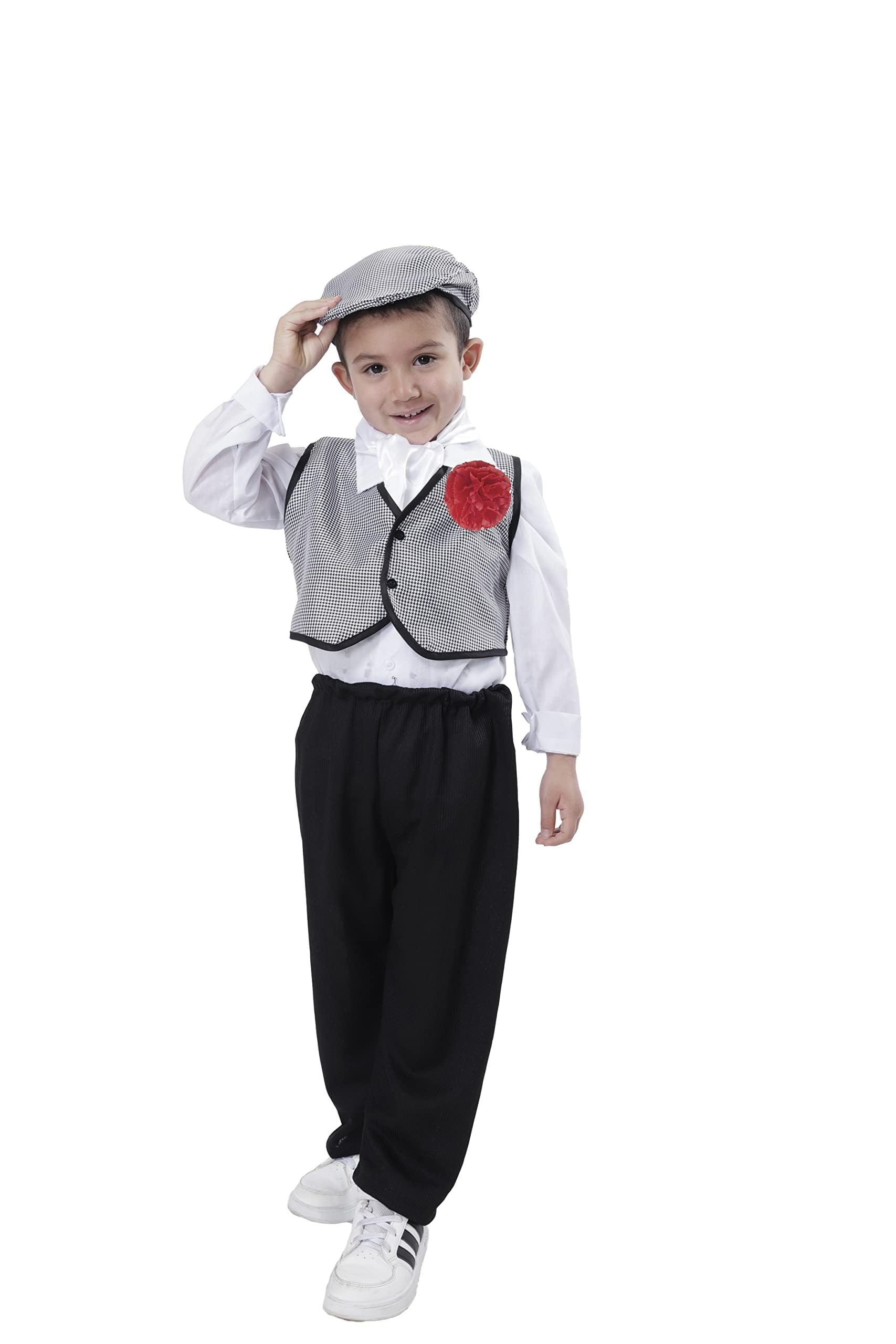 Carnavalife Disfraz Chulapos bebe, Disfraz chulapos niños, Traje chulapo hombre adulto, Contiene Pack 6: Chaleco chulapo + Camisa + Pañuelo + Pantalón + Gorra + Flor flamenca