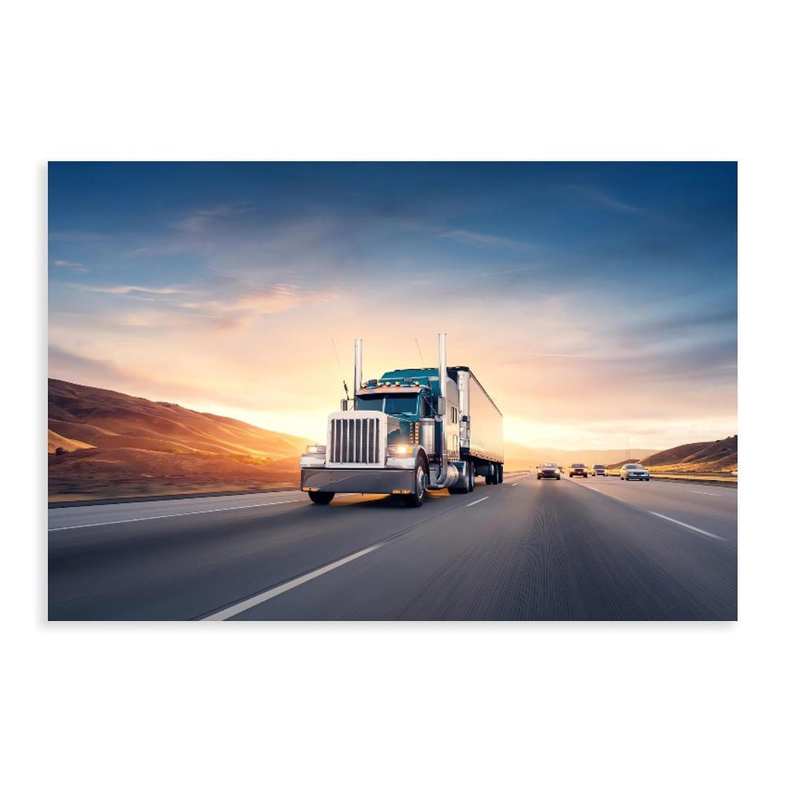QNVJQKDSI American Truck (1) Canvas Poster Bedroom Decor Landscape Office Room Decor Gift 24" L X 36" W