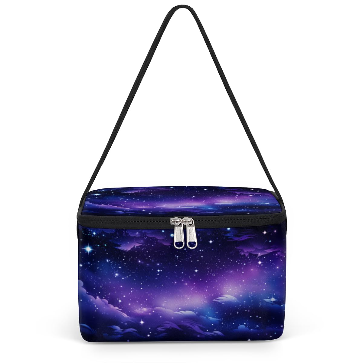 GzLeyigou Nebula Explosion Lunch Bags for Women Men 9 Cans, Hot & Cold Food Delivery Bag Insulated Grocery Bag Insulated Lunch Box Galaxy Cooler Bag for Office Work Picnic Beach