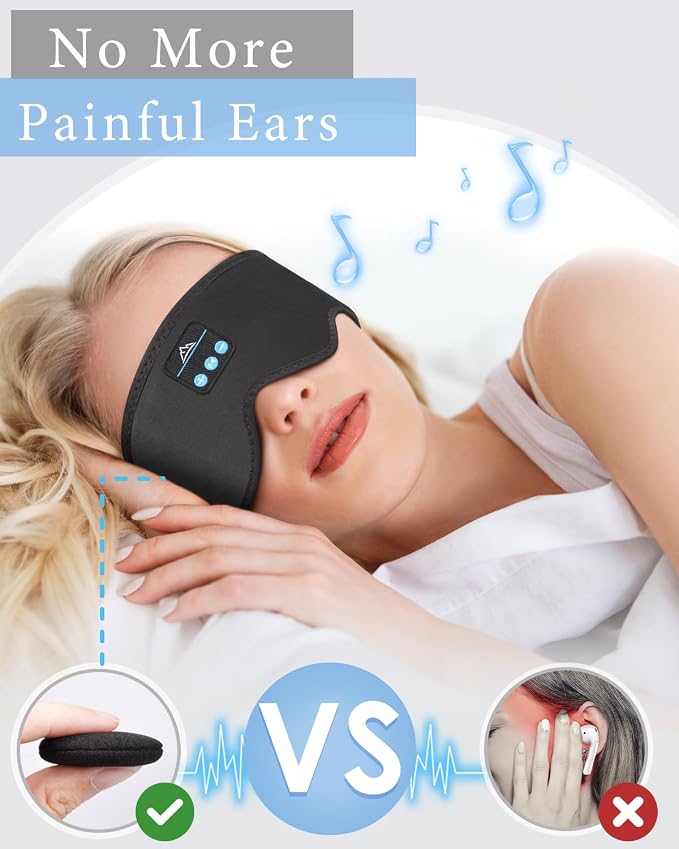 Everplus Bluetooth Sleep Headphones Versatile and easy to use, these Bluetooth (V5.0) headphones function as sleep headphones, a music eye mask, or sports headband, perfect for sleeping, napping, relaxing, meditating, ASMR, traveling, yoga, running, jogging, and more.