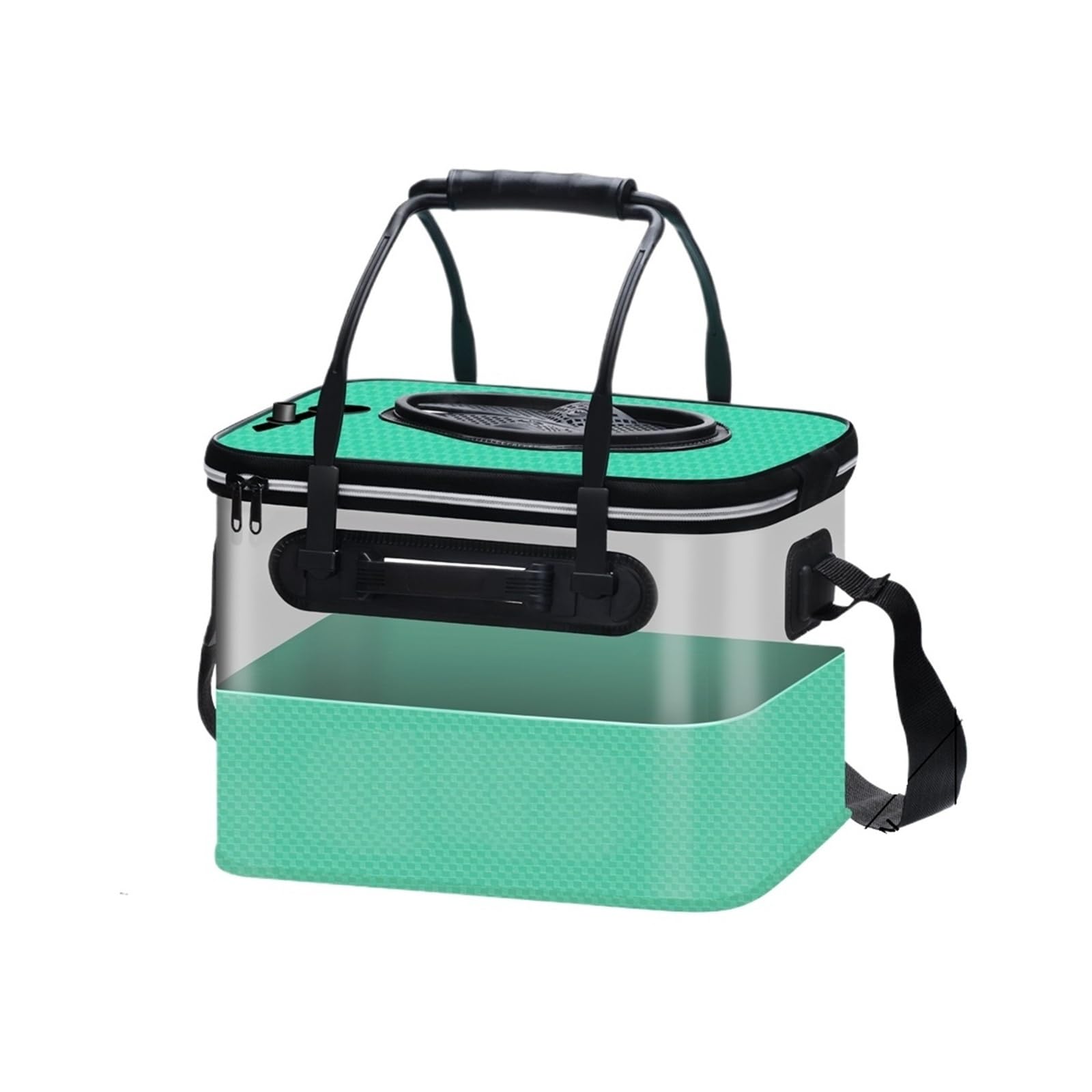 Folding Fishing Bucket Portable Live Fish Tank for Outdoor Angling(36L)