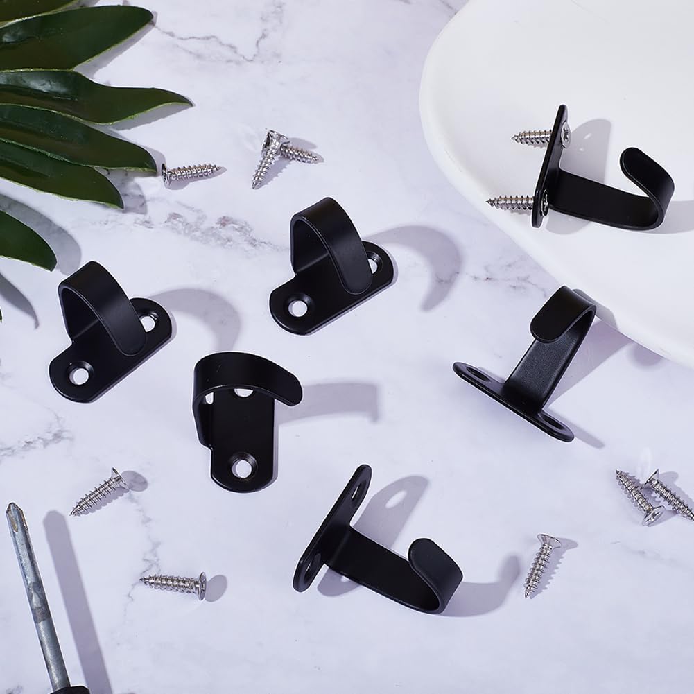 GORGECRAFT 10 Sets Stainless Steel Screw Mounted Ceiling Hooks Black Metal Plant Bracket Iron Lanterns for Hangers Hanging Lights Plants Mugs Ceiling Fan Project Screen Outdoor Decoration