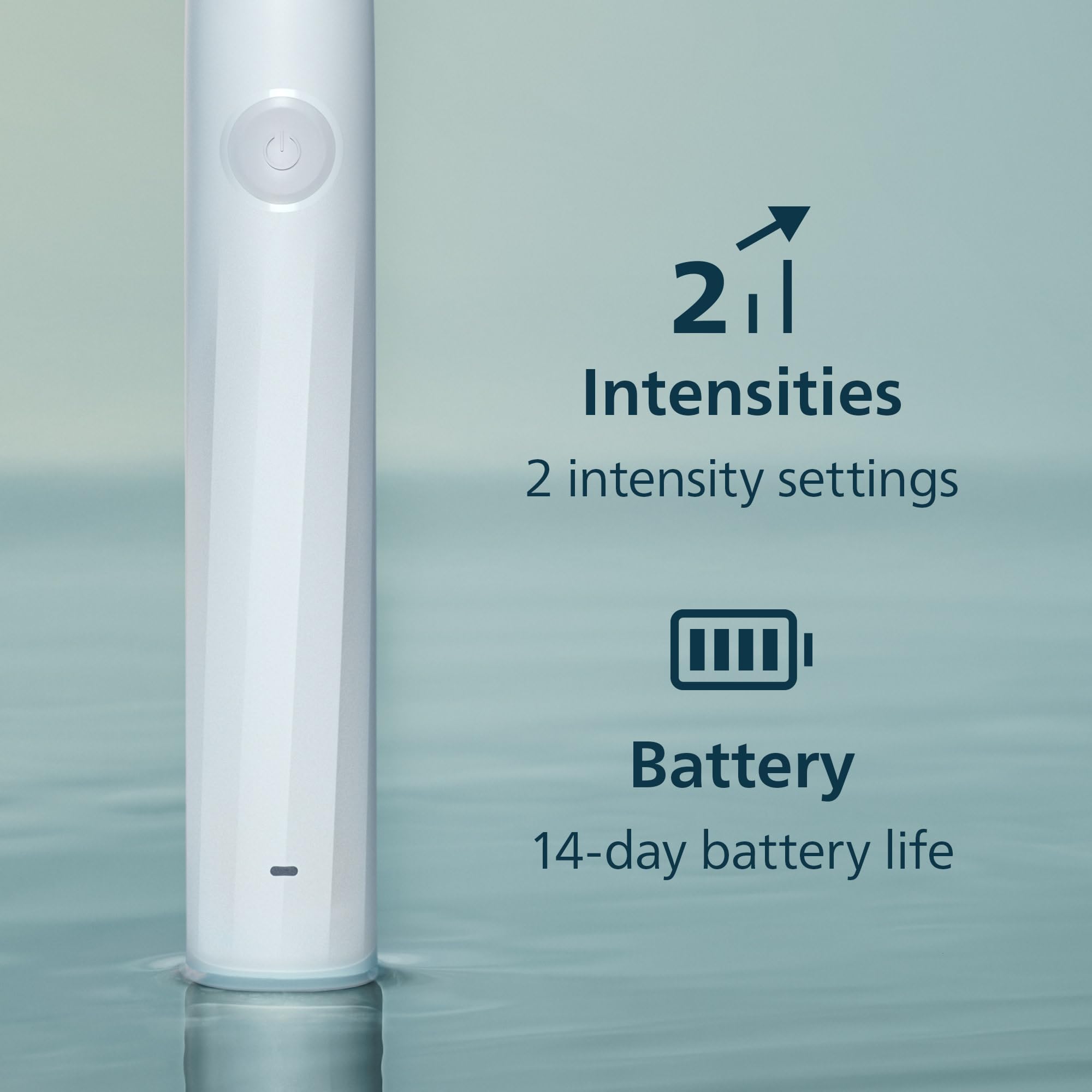 Philips Sonicare Brosse à dents électrique série 3300 – Brosse à dents sonique avec 2 niveaux d'intensité, fonction EasyStart, SmarTimer et QuadPacer, autonomie de 14 jours, blanc, modèle HX4022/91