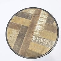 Vista 5 de ZHYH - Mesa auxiliar pequeña, mesa auxiliar industrial, mesa de aperitivos móvil para tableta de café, laptop, deslizamientos junto al sofá, muebles