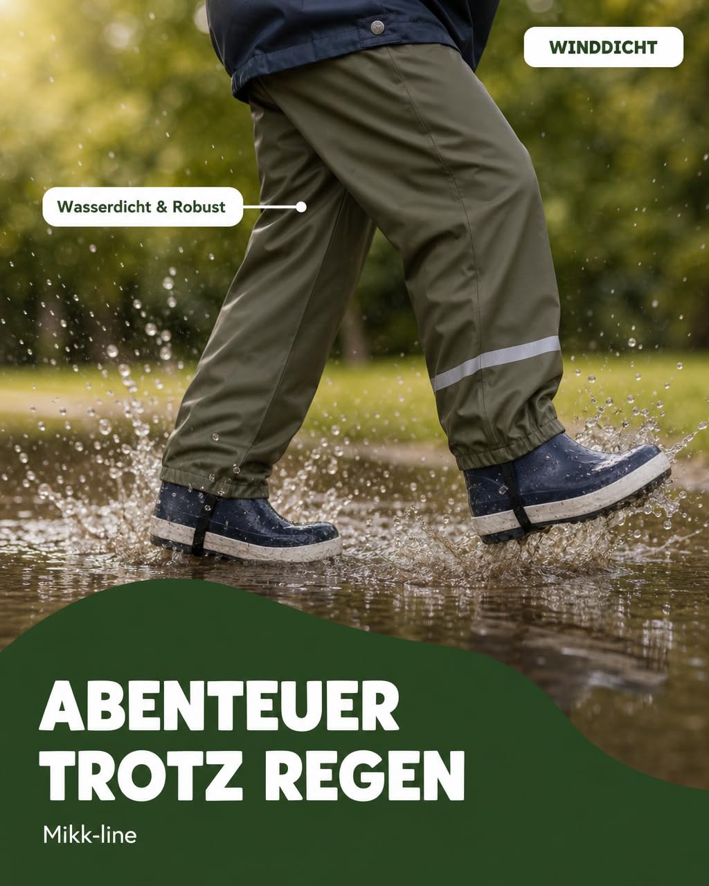 Mikk-line Pantalon de pluie pour enfants et bébés | Pantalon imperméable et coupe-vent pour filles et garçons – Idéal pour les temps pluvieux et boueux