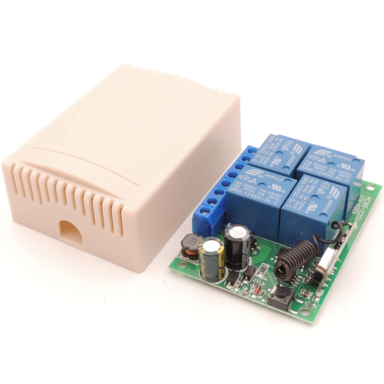 Silnik bramy przesuwnej, 10. AMP 220. 0W 4CH 433M. HZ RF Przełącznik zdalnego sterowania Bezprzewodowy regulator odbiornika przekaźnika do garażu PROWADZONY Żarówka(1RC)